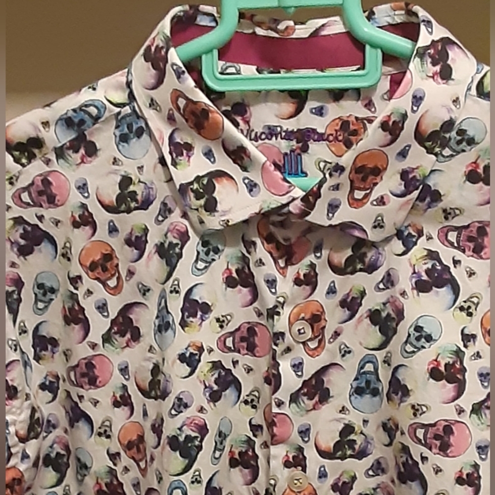 Luchiano VISCONTI (BLACK)  men's XL SKULLS shirt ☠☠☠
